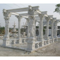 2018 hot sale natural marble made hand carved garden roman stone gazebo